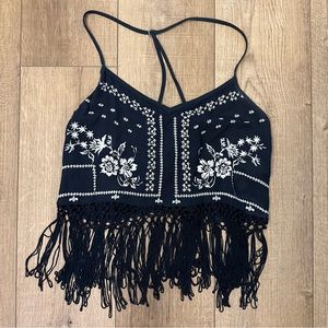 Hollister fringe crop top
